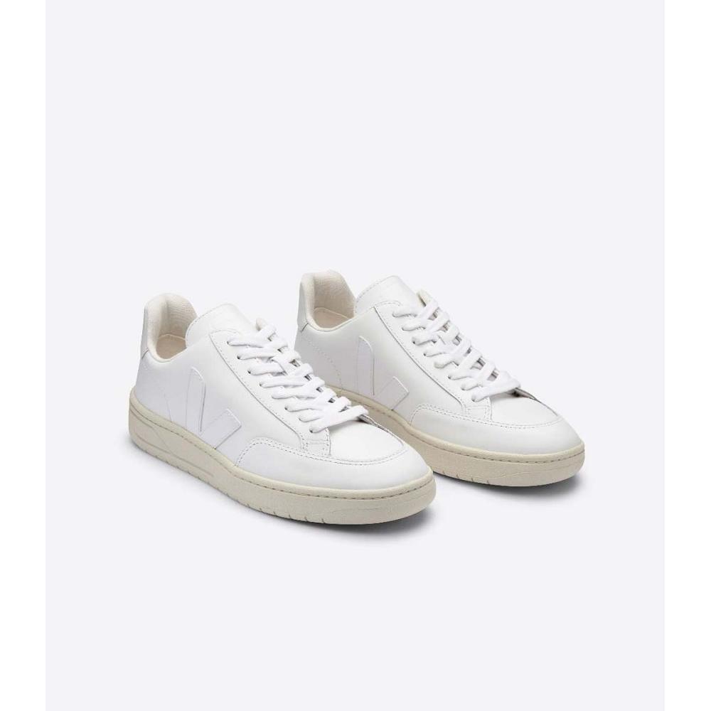 Veja V-12 LEATHER Men's Sneakers White | CA 345YXF